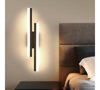 Riserva Applique da Parete Interno LED, 3000K Luce Bianco Calda, Lampada da Parete Moderna Nero, 16W 1800LM Lampada da Muro Creativa in Acrilico per Soggiorno, Camera da Letto, Corridoio, Ristorante
