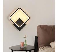 Riserva Applique da Parete Interno LED, 17W Lampada da Parete Moderna, Applique da Parete Nero Quadrato per Camera da Letto, Soggiorno, Corridoio, Scala, Bianco Caldo 3000K