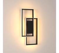 Riserva Applique da Parete Interno LED 28W, Quadrata, Nero, 3000K