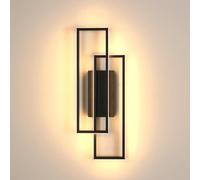 Riserva Applique da Parete Interno LED, 32W 3600LM Lampada da Parete Industriale Nero, Lampada da Muro Rettangolare per Camera da Letto, Soggiorno, Scala, Sala da Pranzo, Corridoio, 3000K Luce Calda