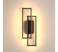 Riserva Applique da Parete Interno LED 32W, Quadrata, Nero, 3000K | Lampada da p