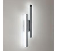 Riserva Applique da Parete Interno Moderno, 18W Lungo Lampada da Parete LED Cromo, Bianco Freddo 6500K, Lampada a Muro Acrilico per Soggiorno, Camera da Letto, Scale, 40cm