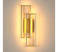 Riserva Applique da Parete Interno Oro, 32W Lampada da Parete LED Moderna, 3000K Luce Calda, Lampada da Muro Vintage per Camera da Letto, Soggiorno, Scala, Sala da Pranzo, Corridoio, Rettangolare