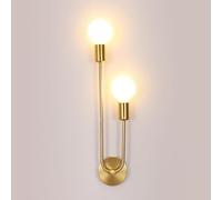 Riserva Applique da Parete Interno Oro, Lampada da Parete Vintage Metallo con 2 Luci, E27 Lampada a Muro Retro Industriale per Camera Da Letto, Soggiorno, Corridoio, Cucina, Bar, Caffè, Ristorante