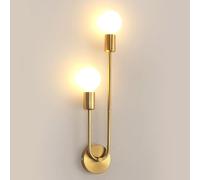 Riserva Applique da Parete Interno Retro, Lampada da Parete Oro in Metallo, E27 Lampada a Muro Industriale con 2 Luci per Camera da Letto, Sala da Pranzo, Scala, Corridoio, Hotel, Caffetteria