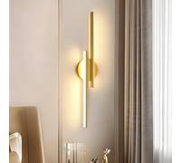 Riserva Applique da Parete Oro Interno, 24W Lampada da Parete Moderna LED, 3000K Luce Bianca Calda, Lampada a Muro Lineare in Alluminio per Camera da Letto, Soggiorno, Corridoio, Scala, Hotel