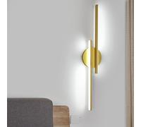 Riserva Applique LED da Parete Interno, 24W Lampada da Parete Moderno Oro, 6500K Luce Fredda, Lampada a Muro Lineare per Camera da Letto, Soggiorno, Corridoio, Sala da Pranzo, Scale, 60cm