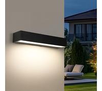 Riserva Lampada da Parete Esterno LED, 16W IP65 Applique da Parete Esterno Nero, 4500K Bianco Neutro, Lampada da Parete Moderna in Metallo per Giardino, Corridoio, Portico, Balcone