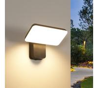 Riserva Lampada da Parete Esterno Nero, 16W IP65 Applique Esterno Moderno LED, 350° Regolabile Applique da Parete Industriale per Terrazza, Corridoio, Giardini, 3000K Bianco Caldo
