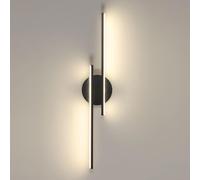 Riserva Lampada da Parete Interno LED, Lineare Applique da Parete Interno Nero, Lampada da Muro Moderna in Acrilico Camera da Letto, Scale, Corridoio, Soggiorno, 4500K Bianco Neutro