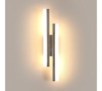 Riserva Lampada da Parete Interno Moderno, 16W Applique da Parete LED Cromo, 3000K Luce Bianco Calda, Lampada a Muro Minimaliste in Metallo per Soggiorno, Camera da Letto, Corridoio