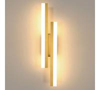 Riserva Lampada da Parete Interno Moderno, 16W Applique da Parete LED Oro, Lampada Muro Interno Metallo per Camera da Letto, Corridoio, Studio, Soggiorno, Sala da Pranzo, Scala, 3000K Bianco Caldo