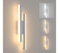 Riserva Lampada da Parete LED Interni, 16W 1800LM Luce da Parete Moderna, Applique da Parete Creativa, 3 Temperature 3000K/4500K/6500K, per Camera da Letto, Scale, Soggiorno (Bianco)