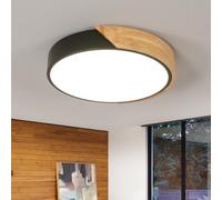 Riserva Lampada da Soffitto Rotonda 30W, Plafoniera Legno Nero 4500K