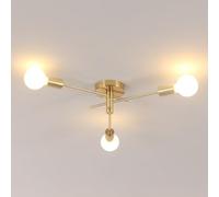 Riserva Lampadario Industriale Oro, 3 Luci Orientabile 180° Plafoniera Soffitto Moderno, E27 Lampada da Soffitto in Ferro per Camera da letto, Soggiorno, Cucina, Corridoio