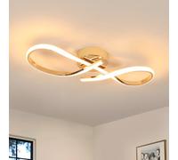 Riserva Plafoniera LED Soffitto, 24W Lampadario Soffitto Moderno Oro, 3000K Luce Calda, Plafoniera LED in Acrilico per Camera da Letto, Soggiorno, Cucina, Balcone, 50 cm