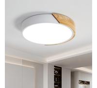 Riserva Plafoniera LED Soffitto 24W, Ø30cm Rond Moderna Lampada da Soffitto, Plafoniere in Legno per Soggiorno Cucina Bagno Camera da Letto Corridoio, Bianco Freddo 6500K