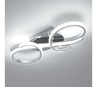 Riserva Plafoniera LED Soffitto, 36W Lampada da Soffitto LED Moderna, Bianco Freddo 6500K, Plafoniera Cromo Creativa per Camera da Letto, Cucina, Soggiorno, Balcone