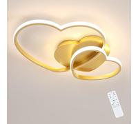 Riserva Plafoniera LED Soffitto Dimmerabile 48W, Forma di Cuore Oro
