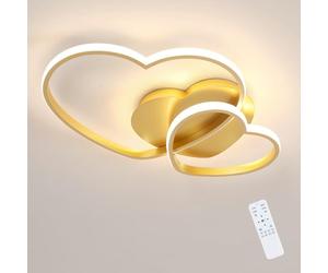 Riserva Plafoniera LED Soffitto Dimmerabile 48W, Lampada da Soffitto Moderna Forma di Cuore, Plafoniera con Telecomando 3000K-6500K per Camera da letto, Camera dei bambini, Soggiorno, 50cm