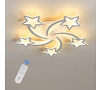 Riserva Plafoniera LED Soffitto Dimmerabile, 50W 6000LM Moderna Lampada da Soffitto con Telecomando/APP, 3000-6500K Φ70cm, Acrilico Lampadario a Forma di 5 Stelle per Camera Da Letto, Soggiorno