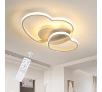 Riserva Plafoniera LED Soffitto Moderna Dimmerabile, 64W 4800LM Lampada da Soffitto Design a Forma di Cuore, Plafoniera con Telecomando/APP per Camera da Letto, Soggiorno, Cucina, Φ50cm