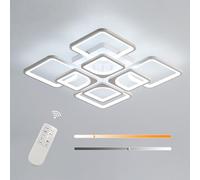 Riserva Plafoniera LED Soffitto Dimmerabile 80W, 8 Quadrata Lampada da Soffitto Moderna con Telecomando/APP, 3000K-6500K Plafoniera LED Bianca in Acrilico per Soggiorno, Camera da Letto, Caffetteria