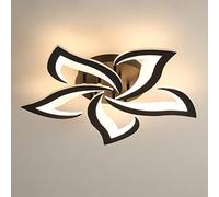 Riserva Plafoniera Led Soffitto Moderna, 60W 6500LM Lampada da Soffitto a 5 Teste Petalo in Acrilico, Nero Lampadario LED Per Soggiorno, Camera Da Letto, Φ60cm Bianca Calda 3000K