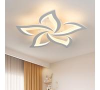 Riserva Plafoniera Led Soffitto Moderna, 60W 6500LM Lampada da Soffitto Forma di Petalo, 3000K Luce Calda, Bianco Lampadario da Soffitto in Acrilico per Camera da Letto, Soggiorno, Sala