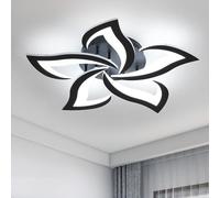 Riserva Plafoniera LED Soffitto Moderna, 60W Lampada da Soffitto Nera Creativa A Forma Di Petalo, 6500K Luce Bianca Fredda Plafoniera In Acrilico, per Camera da Letto, Soggiorno, Cucina, 60cm