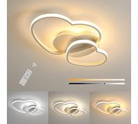Riserva Plafoniera LED Soffitto Moderna Dimmerabile, 64W 4800LM Lampada da Soffitto Design a Forma di Cuore, Plafoniera con Telecomando/APP per Camera da Letto, Soggiorno, Cucina, Φ50cm