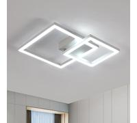 Riserva Plafoniera LED Soffitto Quadrata, 34W 350° Orientabili Lampadario Soffitto Moderno, 6500K Luce Bianca Fredda, Plafoniera LED Bianca in Alluminio per Camera da Letto, Sala, Cucina, Corridoio