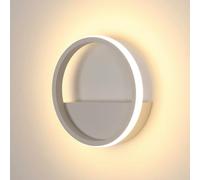 Riserva Rotonda Applique da Parete Moderno, 12W LED Lampada da Parete Interno, Bianco Lampada a Muro Alluminio per Camera da Letto, Soggiorno, Corridoio, Scale, Bianco Caldo 3000K