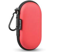 RISETECH - Custodia per auricolari in EVA, con chiusura lampo, compatibile con auricolari, AirPods, Beats Flex, Urbeats3, auricolari wireless Bose, cavo USB, con clip rosso
