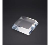 RISHORI Espositore in Acrilico con Blocco Trapezoidale Smussato, Base Trasparente, Alzate Trasparenti, Cubo Solido, Spessore 2,5cm per Negozio, Galleria, Ufficio,15x15