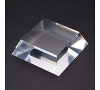 RISHORI Espositore in Acrilico con Blocco Trapezoidale Smussato, Base Trasparente, Alzate Trasparenti, Cubo Solido, Spessore 2,5cm per Negozio, Galleria, Ufficio,20x20