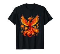 Rising Phoenix Fire Bird con Fiammeggiante Lotus Maglietta