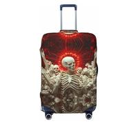 Rising Skeletons Red Sun - Copribagagli da viaggio, elastico, per valigie, 45-81 cm, Nero , S
