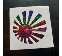 Rising Sole Rotondo Jdm Arcobaleno Brillantini Scintille Custom Car Muro Adesivo