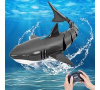 Risingor Giocattolo a forma di squalo telecomandato, 2,4 GHz, simulazione barca radiocomandata, giocattolo per piscina, squalo elettrico, giocattolo telecomandato, regalo per bambini e bambine dai 5
