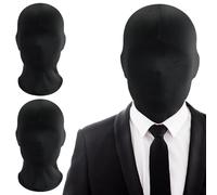 Risipu 2 mascherine nere per Halloween, in spandex, senza volto, copertura completa per la testa, per feste di Halloween, cosplay, unisex, per adulti, uomini e donne (nero)