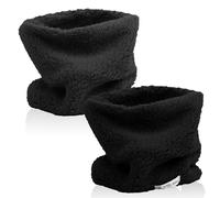 Risipu 2 pz inverno pile caldo bambini sciarpa ragazzi ragazze sciarpe rotonde antivento scaldacollo maschera copertura viso, 2 pezzi: nero + grigio scuro, Taglia unica