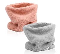 Risipu 2 pz inverno pile caldo bambini sciarpa ragazzi ragazze sciarpe rotonde antivento scaldacollo maschera copertura viso, 2 pezzi: rosa + grigio chiaro, Taglia unica