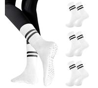 Risipu 3 paia di calzini antiscivolo da donna, per pilates, danza classica, danza, tappeto elastico, Taglia unica