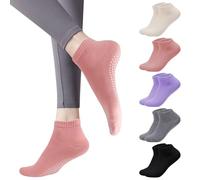 Risipu Calzini antiscivolo da donna, per pilates, yoga, atletica, per sbarre, balletto, allenamento a piedi nudi, ospedale, B 5 Paia - Multicolore 03, Taglia unica