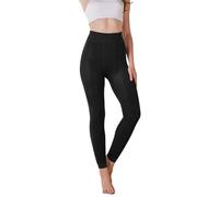 Risipu - Collant da donna con compressione foderati in pile, senza piedi, per danza, collant a vita alta elastici, leggings termici invernali caldi e spessi, Nero , L