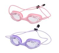 Risipu Occhialini da nuoto per bambini, confezione da 2, con cinghia elastica che non tira i capelli, design anti appannamento e a prova di perdite, occhiali per bambini con regolazione rapida, per