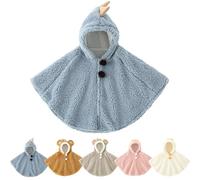 Risipu Poncho Baby Cap à Capuche Caldo Mignon Coupe-Vent Inverno Autunno Abbigliamento Esterno Caldo Châle per Bambino 0-3 Anni Cappotto Morbido e Caldo per Passeggino Auto Uscita, Einheitsgröße