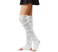 Risipu Scaldamuscoli da donna per yoga, danza classica, scaldamuscoli, accessori alla moda per autunno inverno, bianco, Etichettalia unica