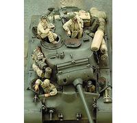 Risjc 1/35 soldati carri armati americani della seconda guerra mondiale modello di soldato in resina (4 persone, senza carri armati) kit modello in miniatura non verniciato e non assemblato/D53044